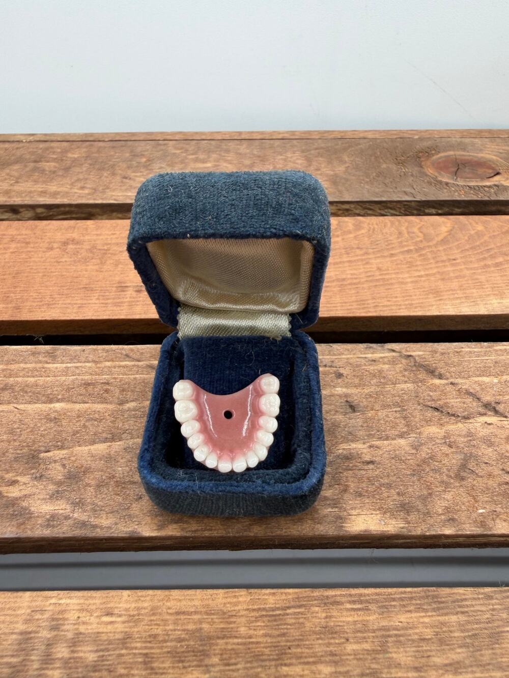 Vintage Novelty Fake Denture Dental Teeth Pendant - Charm Oddity/ Display Prop